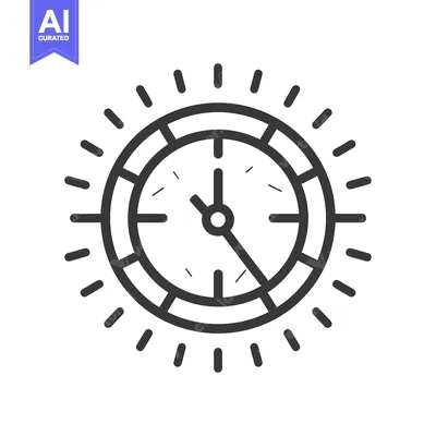 Aset premium populer: A Simple Graphic Illustration Depicting the Hands of a Clock