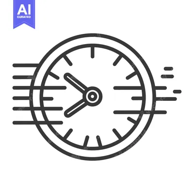 Aset premium populer: A clock face shows time passing quickly with speed lines