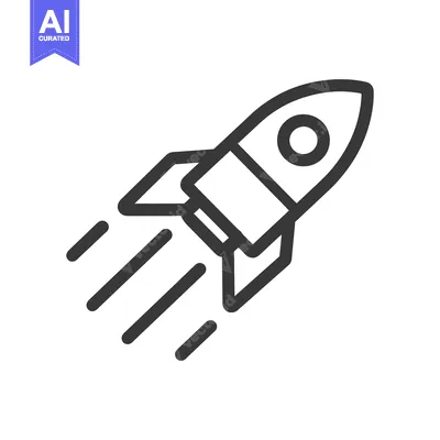 Popular premium asset: A stylized black rocket ship launches into space with propulsion lines