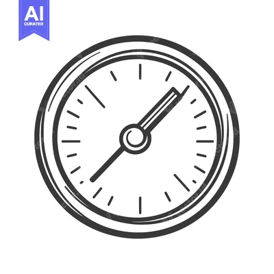 Aset desain premium: A black and white image of a pressure gauge dial
