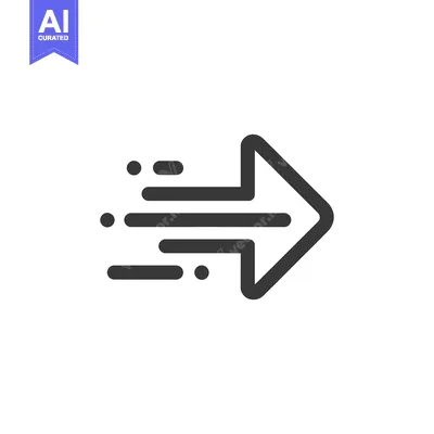Premium design asset: Dynamic Arrow Icon with Motion Trails on White Background