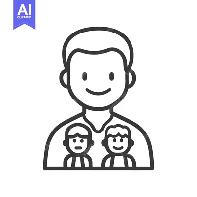 Popular premium asset: Simple graphic illustration of a family with two children smiling