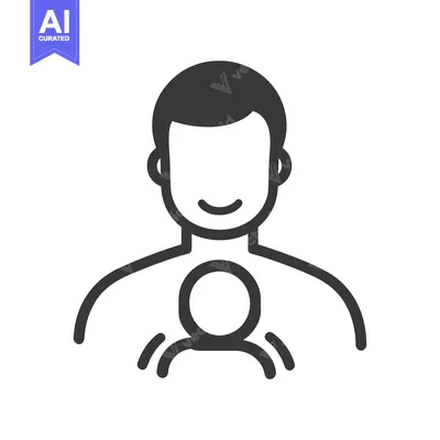 Aset premium populer: Simple vector illustration depicting a person with a child inside