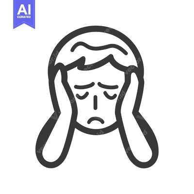 Popular premium asset: Simple illustration of a person experiencing a headache or pain