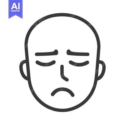 Premium design asset: A graphic depiction of a face expressing sadness or sorrow