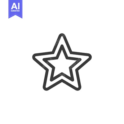 Aset desain premium: Double Star Outline Icon on White Background, Vector Illustration