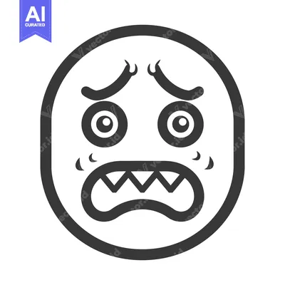 Aset premium populer: A Simple Graphic Illustrating Anxious Fearful Emotional Expression Fac