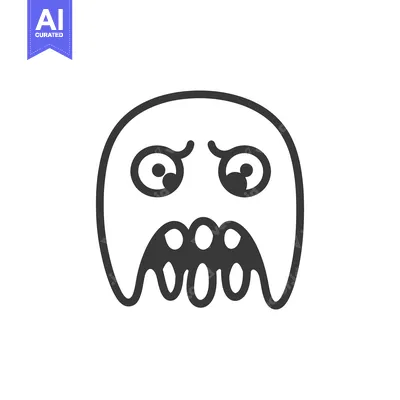Popular premium asset: A vector illustration of a frightened and angry ghost character