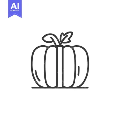 Premium design asset: Minimalist Pumpkin Icon: Clean Line Art for Autumn and Halloween Desig