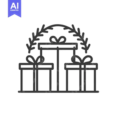 Popular premium asset: Minimalist Gift Boxes with Bows and Festive Foliage Line Art
