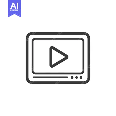 Aset desain premium: Minimalist Video Player Icon with Play Button and Progress Dots