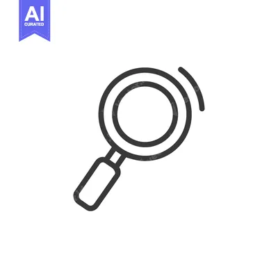 Aset desain premium: Minimalist Magnifying Glass Icon with Circular Search Motion Line