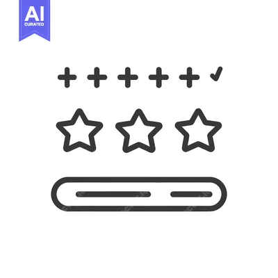 Popular premium asset: A simple line drawing showing a star rating and check mark