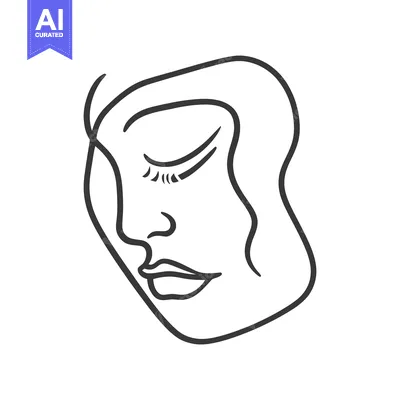 Popular premium asset: A simple line drawing of a serene face with closed eyes