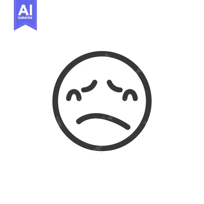Aset premium populer: A simple cartoon illustration depicting a sad facial expression