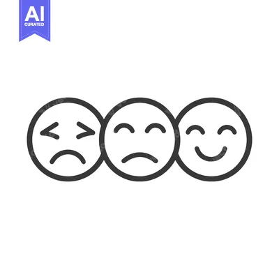Three emoji faces representing different human emotional expressions g