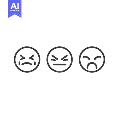 Popular premium asset: Line drawings showcasing three different facial expressions in circles