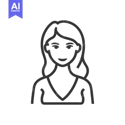 Aset premium populer: Minimalist Woman Portrait: Simple Line Art Illustration on White Backg
