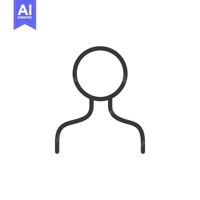 Aset premium populer: A simple black and white linear representation of a person