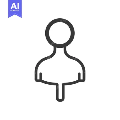 Aset premium populer: A simple line drawing depicting the human body in silhouette