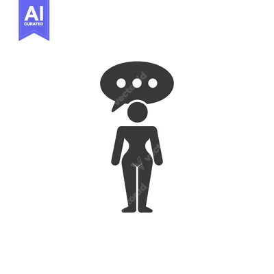 Aset desain premium: Female Silhouette with a Thought Bubble Above Her Head