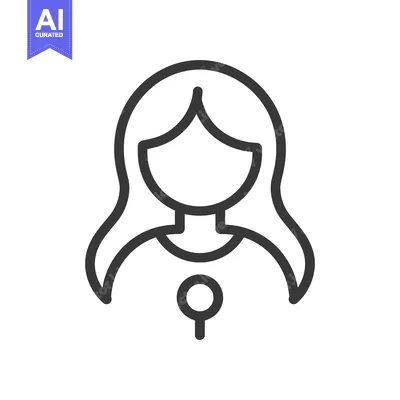 Aset premium populer: A simple black and white icon representing a female symbol