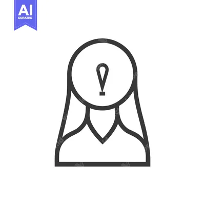 Aset premium populer: An abstract illustration of a person with an exclamation mark