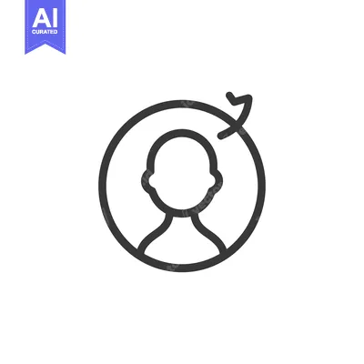 Popular premium asset: A circle with a person and a curved arrow pointing away