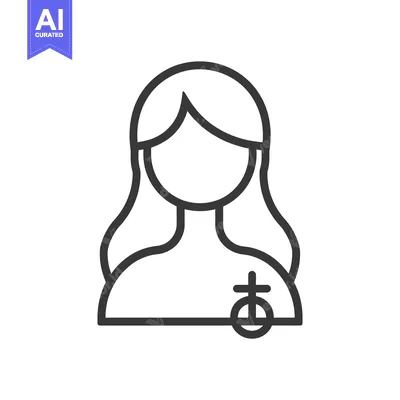 Aset desain premium: Simple line drawing of a woman with the female gender symbol