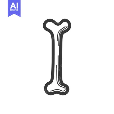 Aset premium populer: Stylized Bone Icon: Anatomical Symbol in Black and White Graphic Desig
