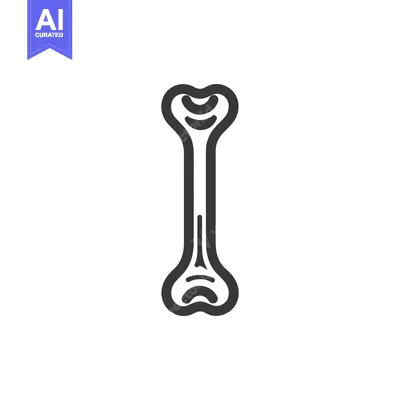 Aset desain premium: Bone Icon: Simple, Clean Line Art on White Background