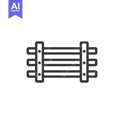 Premium design asset: Minimalist Fence Icon: Simple, Clean Line Art Illustration