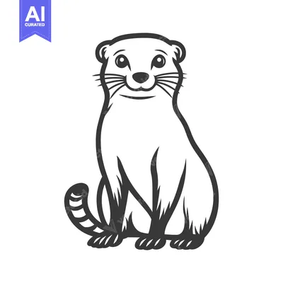 Aset premium populer: Cute cartoon illustration of a seated river otter character