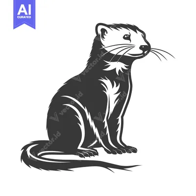 Popular premium asset: A stylized monochrome illustration of a seated mammal animal