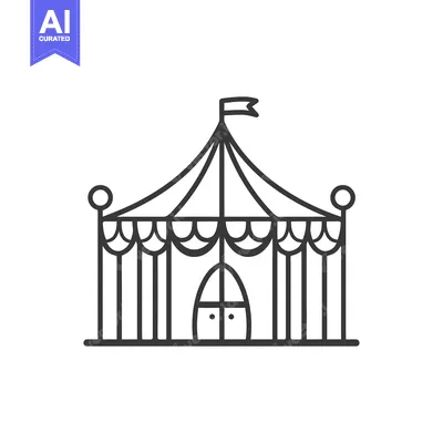 Popular premium asset: A simple line drawing depicting a large circus tent structure