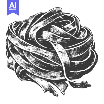 Popular premium asset: A Nest of Black Pasta Noodles Ready to Cook