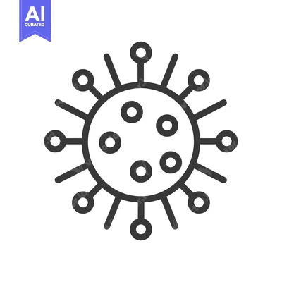 Popular premium asset: An isolated simple depiction of a viral organism structure