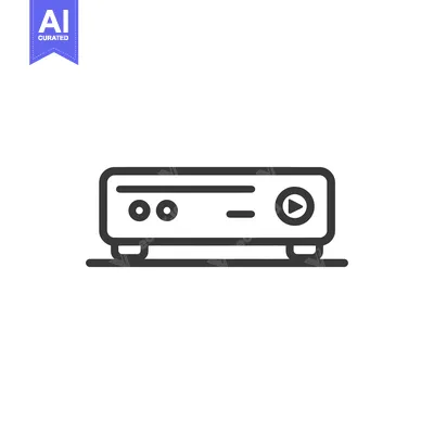 Aset premium populer: Minimalist VCR Player Icon: Retro Entertainment Technology Symbol