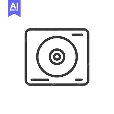Aset premium populer: Isolated Hard Drive Icon: Minimalist Design with Rounded Square and Ci