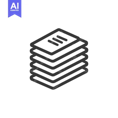 Aset desain premium: Stack of Documents Icon: Organized Paperwork in Minimalist Style