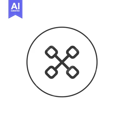 Popular premium asset: Minimalist Button Icon: Rounded Squares in Circle, Black and White Des