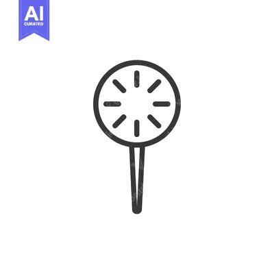 Popular premium asset: Lollipop Icon with Radial Lines, Minimalist Design on White