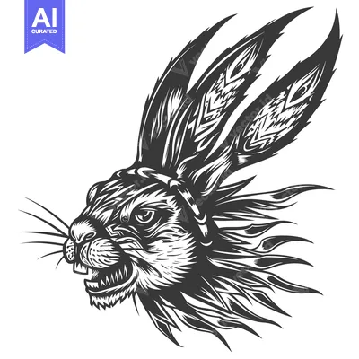 Popular premium asset: Fierce Black and White Rabbit with Tribal Design