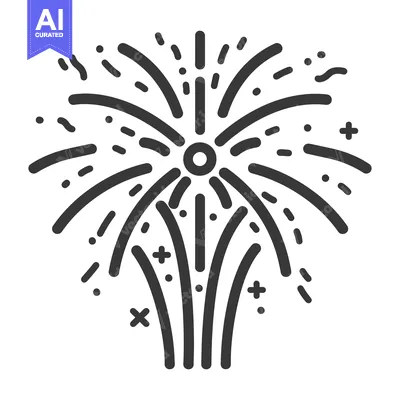 Aset desain premium: Graphic illustration depicting a stylized depiction of explosive firew