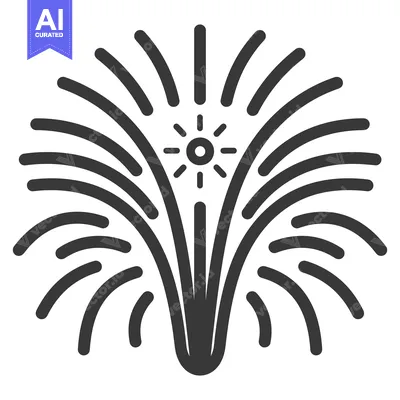 Premium design asset: An illustrated representation of a celebratory fireworks display