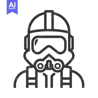 Aset premium populer: An illustrated portrait depicts someone wearing protective safety gear