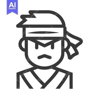 Aset desain premium: A stylized illustration of a character with headband and uniform