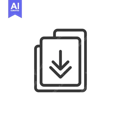 Popular premium asset: Download Icon: Two Documents with Arrow, Simple Line Art Style