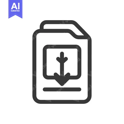 Premium design asset: Download File Icon: Simple Dark Gray Graphic on White Background