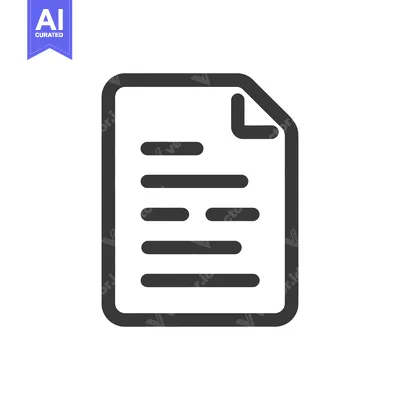 Aset desain premium: Document Icon: Rounded Edges, Folded Corner, Text Lines